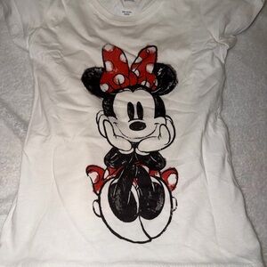 Next Level Apparel White Minnie Mouse Kids T-Shirt. Size 6. NWOT.
